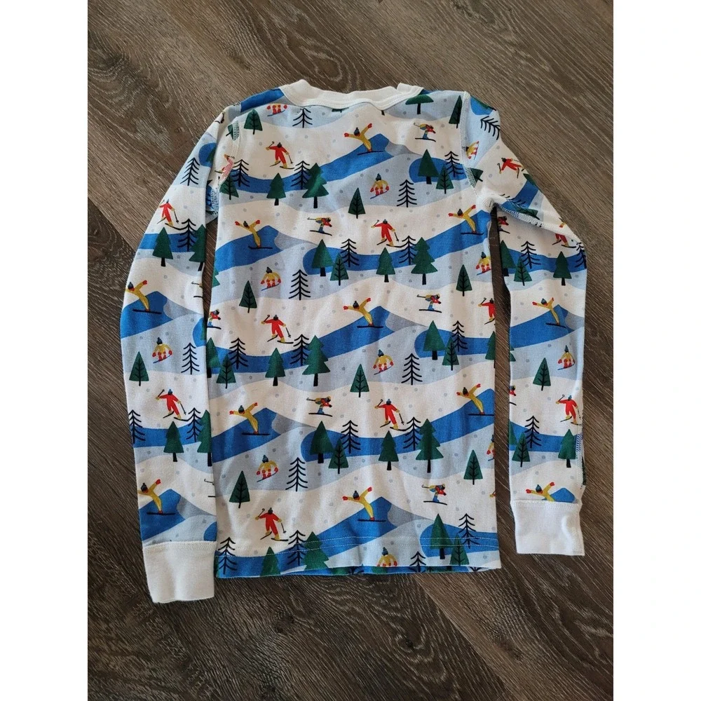 Hanna Andersson Kids US 8 Ski Mountain Organic Cotton Pajama Top Long Sleeve #9